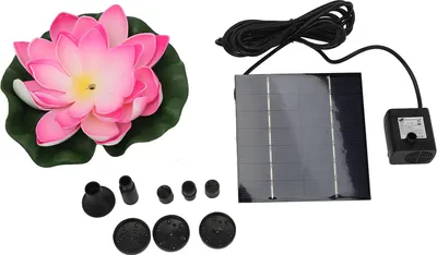 Produktbild von Lotus Blume Sonnenwasserpumpe Landschaftsgestaltung schwimmender Vogelbad Brunnen für Fischteich Garten Terrasse Aquarium 1.4W