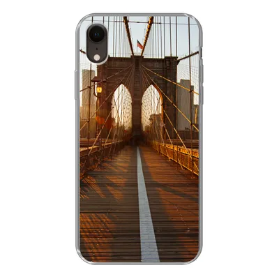 Produktbild von MuchoWow® Handyhülle Schutzhülle Hülle für iPhone XR Brooklyn Bridge in New York bei Sonnenuntergang Silikon Softcase Handy Hülle - Schutzdeckel