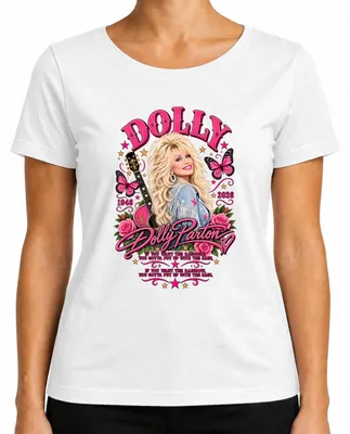 Obrázek produktu pro Dolly Parton. V památce. 1946-2026. Legenda country hudby. Odpočinutí. Dámské tričko, bílá barva, velikost 3XL
