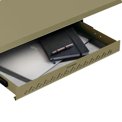 Produktbild von Schubladen-Organizer unter dem Schreibtisch, 41x27x5cm, Hochwertiger Stahl, Ausziehbarer Platzsparer Grün