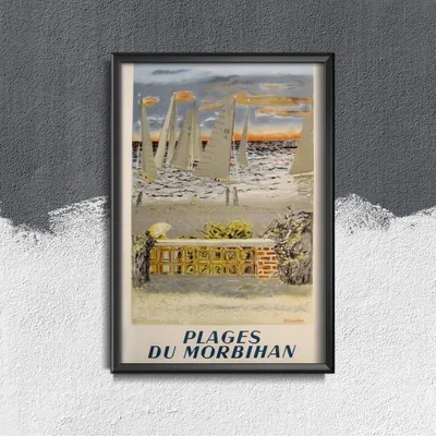 Produktbild von Poster - Canvas - Leinwand - 21 cm x 29,7 cm - Fotoposter - Leinwandkunst - Strände Morbihan in Frankreich
