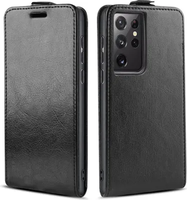 Produktbild von Handy Hülle für Samsung Galaxy S21 Ultra 5G Magnet Cover Case Klapphülle Schutzhülle Farbe: Schwarz