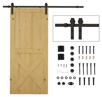 Productafbeelding van Schuifdeurrailsysteem, max. 100 kg draagvermogen, metaal, zwart, 2 m, zwart