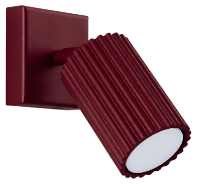 Image de Applique KARBON bordeaux 1xGU10 10W aluminium 16x16x8cm Sollux Lighting