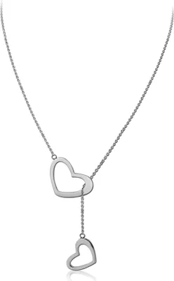Produktbild von viva-adorno Edelstahl Damenkette Lassokette Ypsilon Kette Halskette Herzen Y Stil 60cm Länge HK45