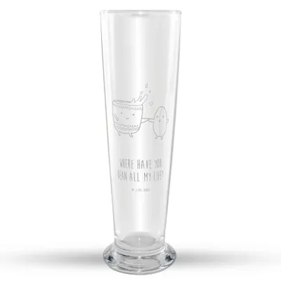 Produktbild von Mr. & Mrs. Panda Bierglas Kaffee Bohne - Transparent - Geschenk, Glück, Weizenbier Glas, Mr Mrs Weizenglas, Kaffeebohne, Zufriedenheit, Genuss, Weizen, Lustige Sprüche