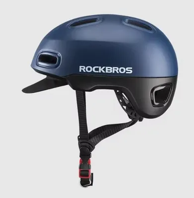 Produktbild von ROCKBROS Fahrradhelm mit abnehmbarer Krempe – EPS-Helm für Citybikes, Pendler- und Mountainbikes (Damen und Herren), Blau