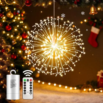 Lichtkette 198 LEDs, 8 Modi, Fernbedienung, IP44, 40 cm