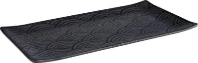 Produktbild von APS 84902 GN 1/3 Tablett DARK WAVE, 32,5 x 17,6 cm, Höhe 2 cm, Melamin, schwarz/Wellendekor