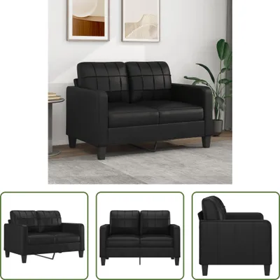 Image de The Living Store Canapé 2 places noir 120 cm similicuir