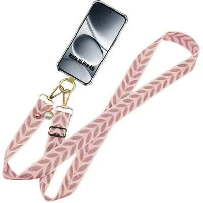 Image de Coque pour Xiaomi Redmi Note 15 Pro 4G, Silicone Antichoc avec Bandoulière Rose Détachable