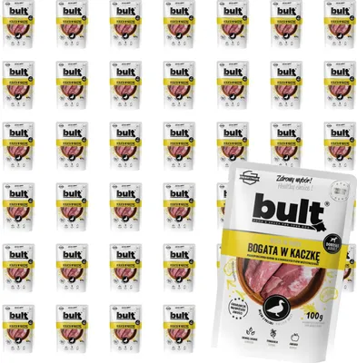 Obrázok produktu pre Bult | Hydratačné krmivo pre psov – 40 × 100 g – 75 % mäsa – 20 % kačice – mená zvierat