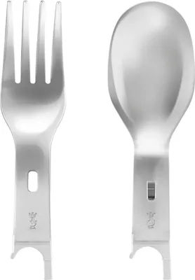 A fork and spoon set against a white background.
