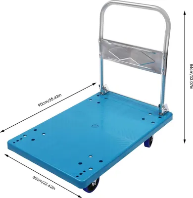 Immagine prodotto di Carrello di trasporto/carrello a mano - Pieghevole - Portata 300 kg - Antiscivolo - PVC - Blu