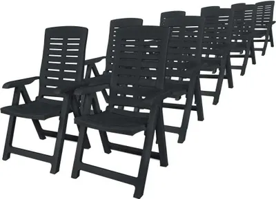 Image de vidaXL Ensemble de jardin 11 pièces plastique anthracite