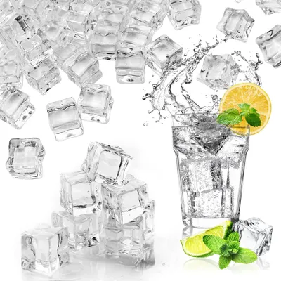 Imagen del producto de Cubitos de hielo de plástico, acrílico, transparentes, de 1,8 cm, para decoración