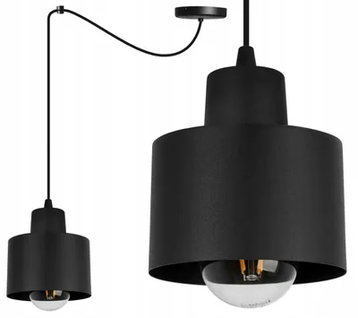 Produktbild von Moderne LED Pendelleuchte Schwarz mit Lampenschirm – Hängelampe Wohnzimmer Decke