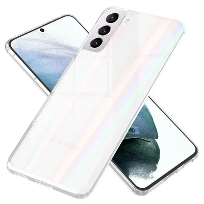 Zdjęcie produktu dla Etui ze szkła hartowanego NALIA do Samsung Galaxy S21, przezroczyste etui tęczowe