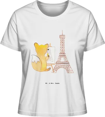 Produktbild von Mr. & Mrs. Panda Damen Kurzarmshirt Fuchs Urban sketching Größe M - Weiß - Geschenk, T-Shirt, Zeichnen, Oberteil, Zeichenschule, Basic Shirt, Malen, Künstler, Sommershirt