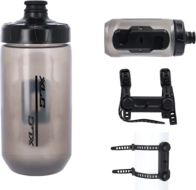 Produktbild von XLC Fidlock Fahrradtrinkflasche & Magnethalterung WB-K07 Uni Base, 450 ml, Transparent Schwarz