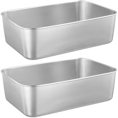 2er-Set Brotbackform aus Edelstahl, 21,7x14,7x6,35 cm, silber