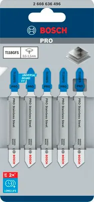 Produktbild von PRO Stainless Steel T118GFS Stichsägeblatt, 83 mm, 5-tlg.