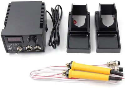 Obrázek produktu pro 60W LCD pyrografický stroj Sada pro malování ohněm Pájecí žehlička Sada s nastavitelnou teplotou 19x Nichrome Tip