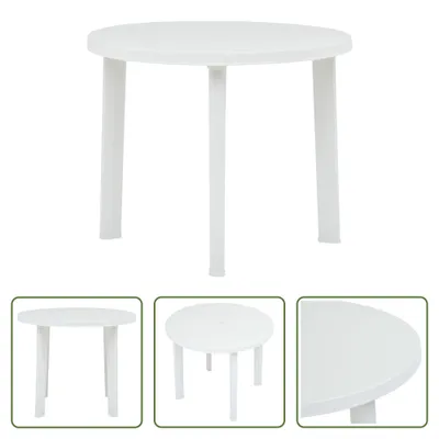 Immagine prodotto di The Living Store Tavolo da giardino bianco 89 cm in plastica