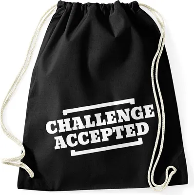 Produktbild von Turnbeutel Challenge Accepted Moonworks® schwarz unisize