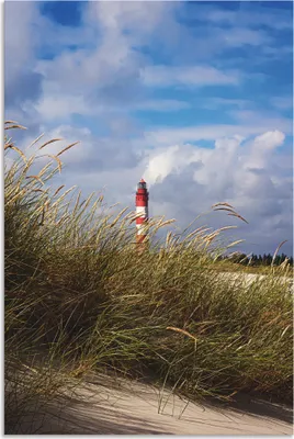 Produktbild von ARTland Wandbild Alu für Innen & Outdoor Sommerimpression Amrumer Leuchtturm Größe: 60x40 cm