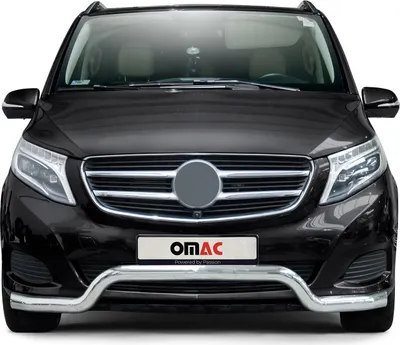 Image de Pare-Buffle Avant Pour Mercedes Classe V 2014-2025 en Acier Inox Argent