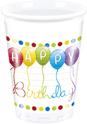 Obrázek produktu pro 8 šálků Happy Birthday Streamers