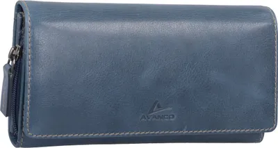 Produktbild von Leder Damenportemonnaie blau Langformat – RFID Ausleseschutz