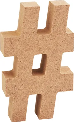Produktbild von VBS MDF Buchstaben 8 cm hoch 1.5 cm stark ideal für Bastelprojekte Zeichen "#"