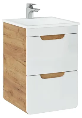Obrázok produktu pre Design Waschbecken 50cm Badezimmer Waschtisch Bad Becken Hochglanz Weiß