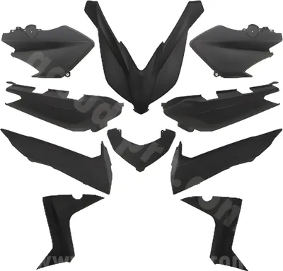 Produktbild von Zestaw owiewek TNT 10-częściowy do Yamaha YP R X-Max 125 / 250 ccm rok 2014, kolor: czarny mat
