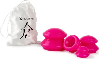 Produktbild von Habys Silikon Schröpfgläser Schröpfköpfe | Saugglocke Massagegerät | Anti Cellulite Schröpfset Cuppin Set | 4 Stück  Rosa