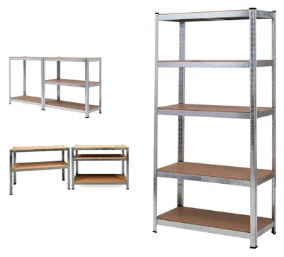 Produktbild von Lagerregal Kellerregal Werkstattregal Schwerlastregal Einstellbar Regal bis 875 kg, 170x75x30cm Metall-Regal Regalsystem für Garage, Werkstatt, Speisekammer - Verzinkt