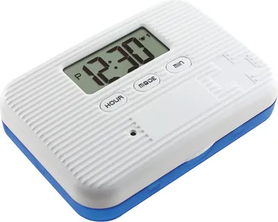 Produktbild von Pillenspender mit Alarm, elektronischer Pillen-Organizer mit LCD-Display, 6 Fächer, digitale Pillenerinnerung, tragbarer Mini-Pillenbehälter mit Alarm für den Außenbereich