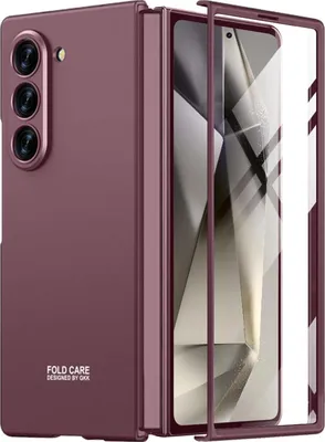 Produktbild von Hundyhülle für Samsung Galaxy Z Fold 6 Schlank Hart PC Matt Schutzhülle mit Displayschutz Rot