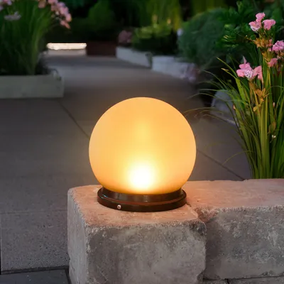 Produktbild von esotec Solar Deko-Leuchtkugel 20cm mit bernstein Licht Akku Fernbedienung 103325