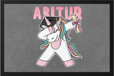 Produktbild von Abitur Fußmatte Einhorn Pferd Abschlussgeschenk Abitur Humorvoll Gymnasium Geschenkidee