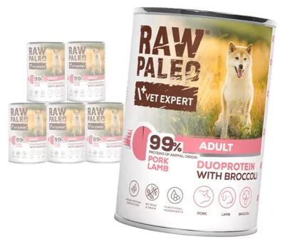 Zdjęcie produktu dla Raw Paleo Pork&Lamb Adult Duoprotein 6x400g Mokra Karma Dla Psa z Wieprzowiną i Jagnięciną