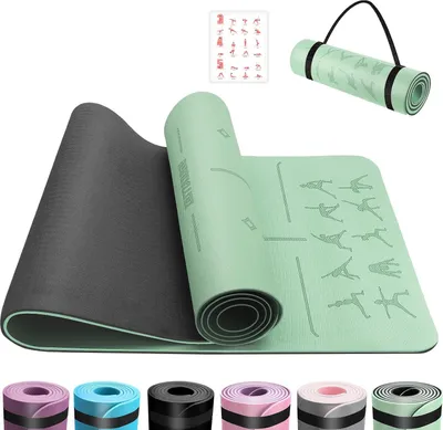 Produktbild von Hautfreundliche Yogamat - Rutschfest - 1 Stück - Grün - TPE - 183 x 61 cm