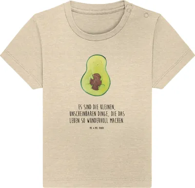 Produktbild von Mr. & Mrs. Panda Organic Baby Shirt Avocado Kern 24. - 36. Monat - Natural Raw - Geschenk, Kleinkind T-Shirt, Kinder Top, Oberteil, Liebe, , Wunder, Pflanze, Babyshirt