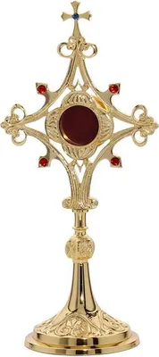 Produktbild von 1630 Reliquiar Reliquie Monstranz Hausaltar mit Steinen Rund 30cm Neu