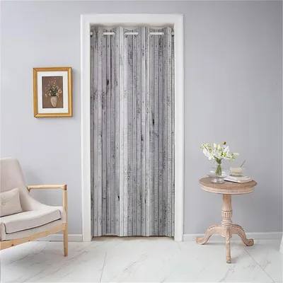 Image de Rideau de porte occultant avec œillets, rideau d'obscurcissement, 130x180 cm, gris foncé