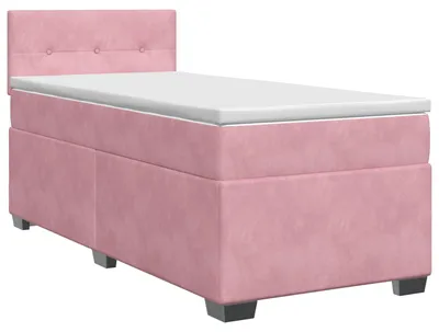 Produktbild von Boxspringbett mit Matratze mit Kopfteil Rosa 80 x 200 cm Samt