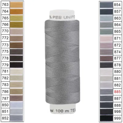 100m / 1 Spule Unipoly 120 TEX14x2 Polyester mausgrau