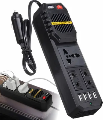 Image de Onduleur de tension pour voiture, DC/AC 12 V/220 V, noir